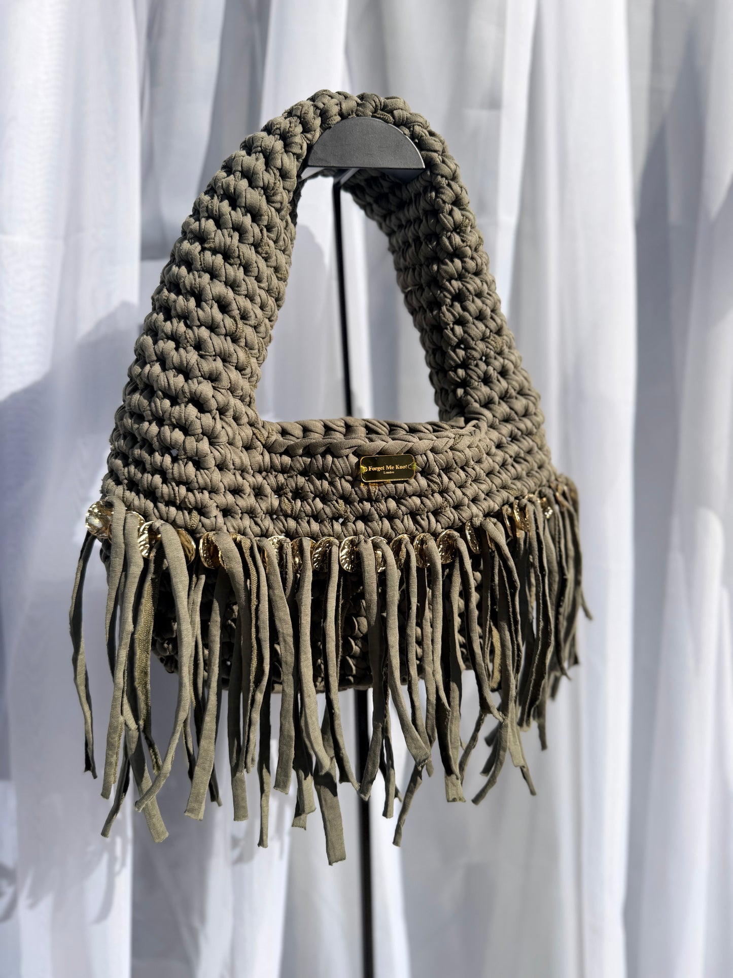 Khaki Tassel Bag