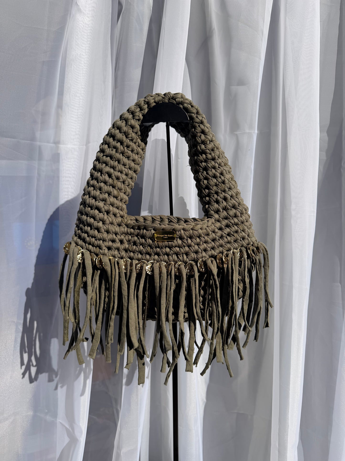 Khaki Tassel Bag