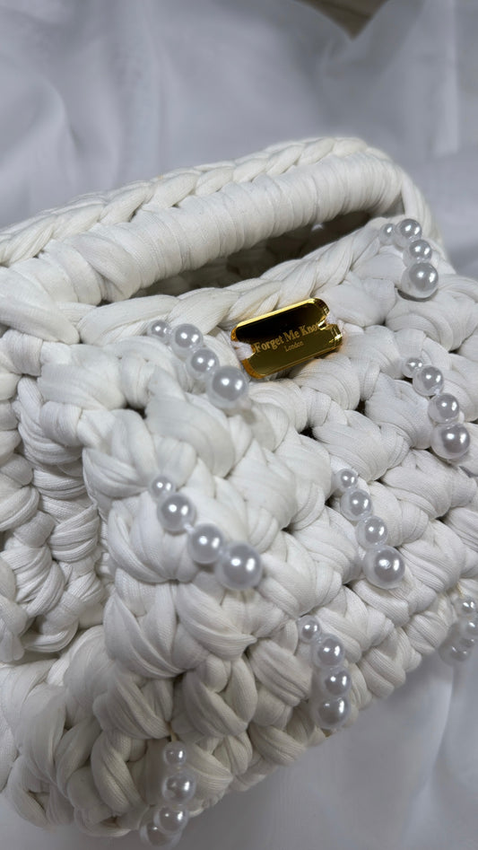 Limited Edition - White Clutch with pearls
