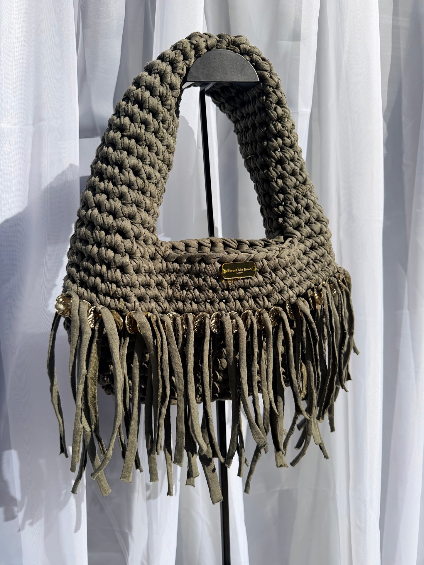 Khaki Tassel Bag