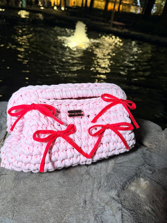 Blush Bow Clutch
